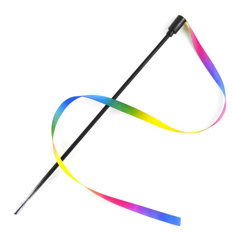 KFX-7566141 Interactive Cat Teaser Wand with Colorful Ribbon for Engaging Playtime and Exercise