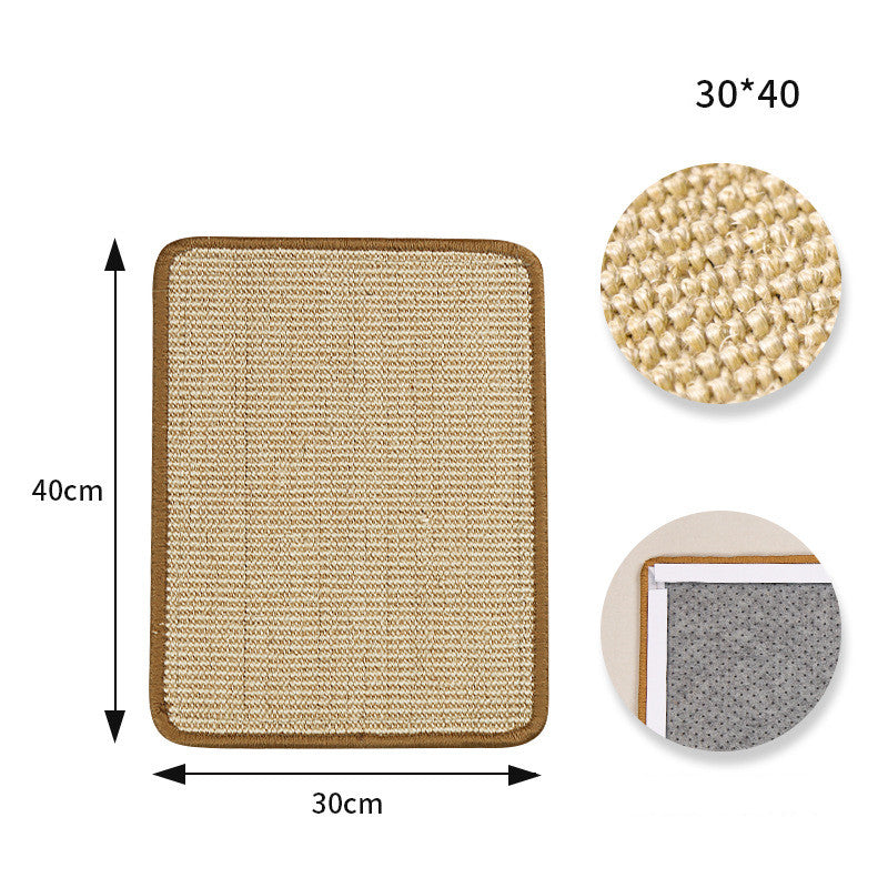 KFX-7566525 Sisal Hemp Cat Scratch Pad for Sofa Protection with Velcro - Multiple Sizes Available