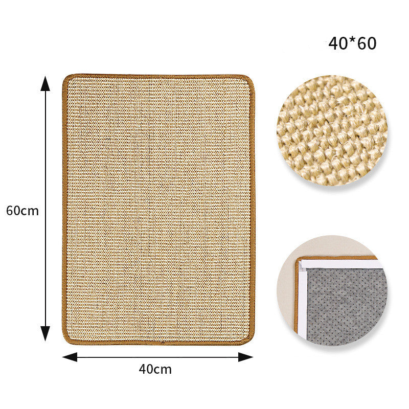 KFX-7566525 Sisal Hemp Cat Scratch Pad for Sofa Protection with Velcro - Multiple Sizes Available