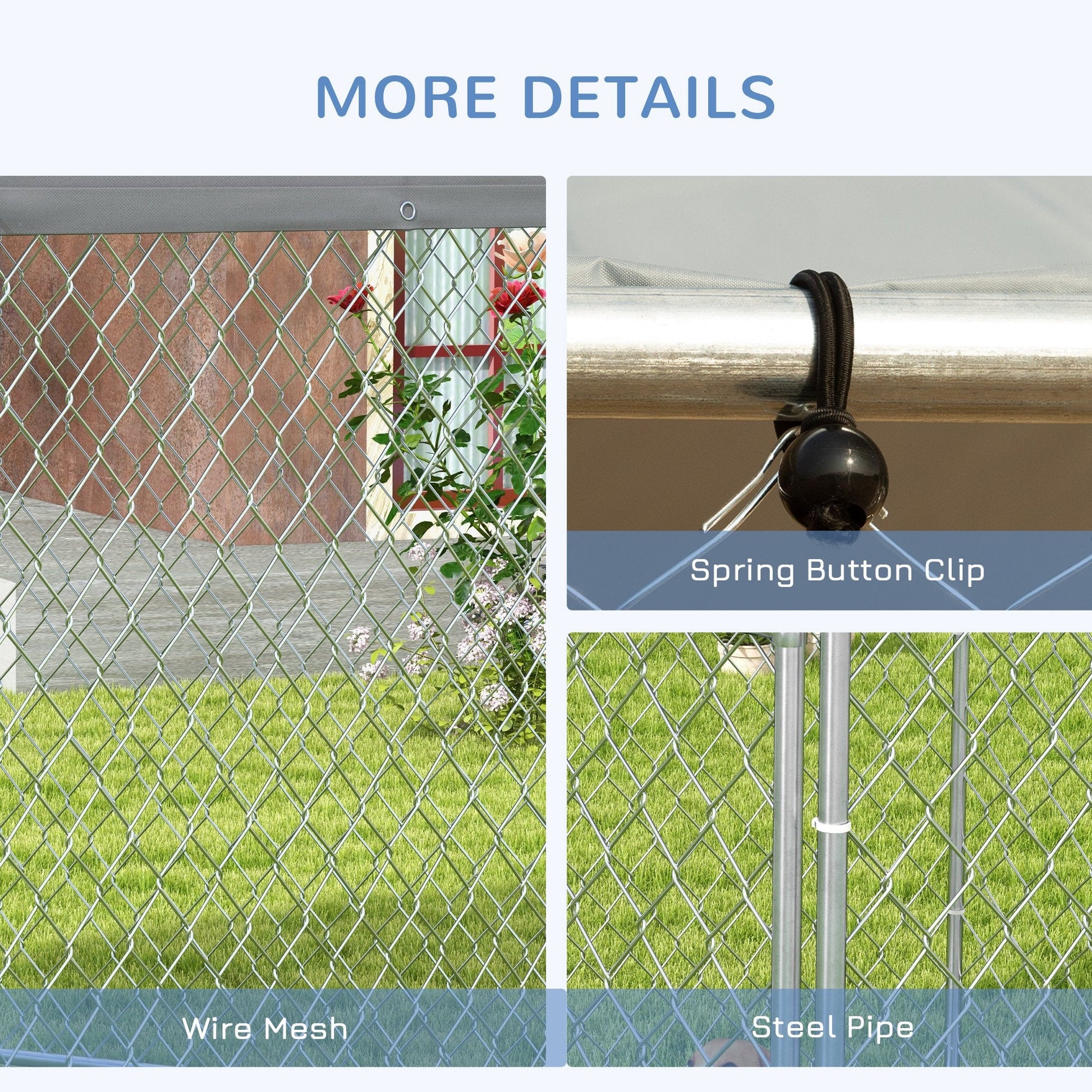 KFX-7568317 Large Dog Kennel with Waterproof Canopy and Lockable Door for Outdoor Use