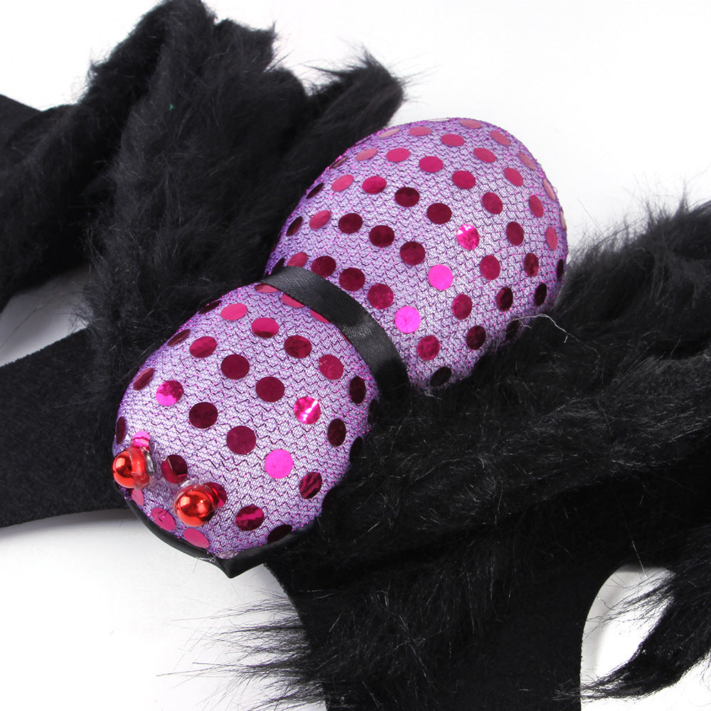 KFX-7568829 Sequined Spider Costume for Small Dogs and Cats in Red, Purple, and Green