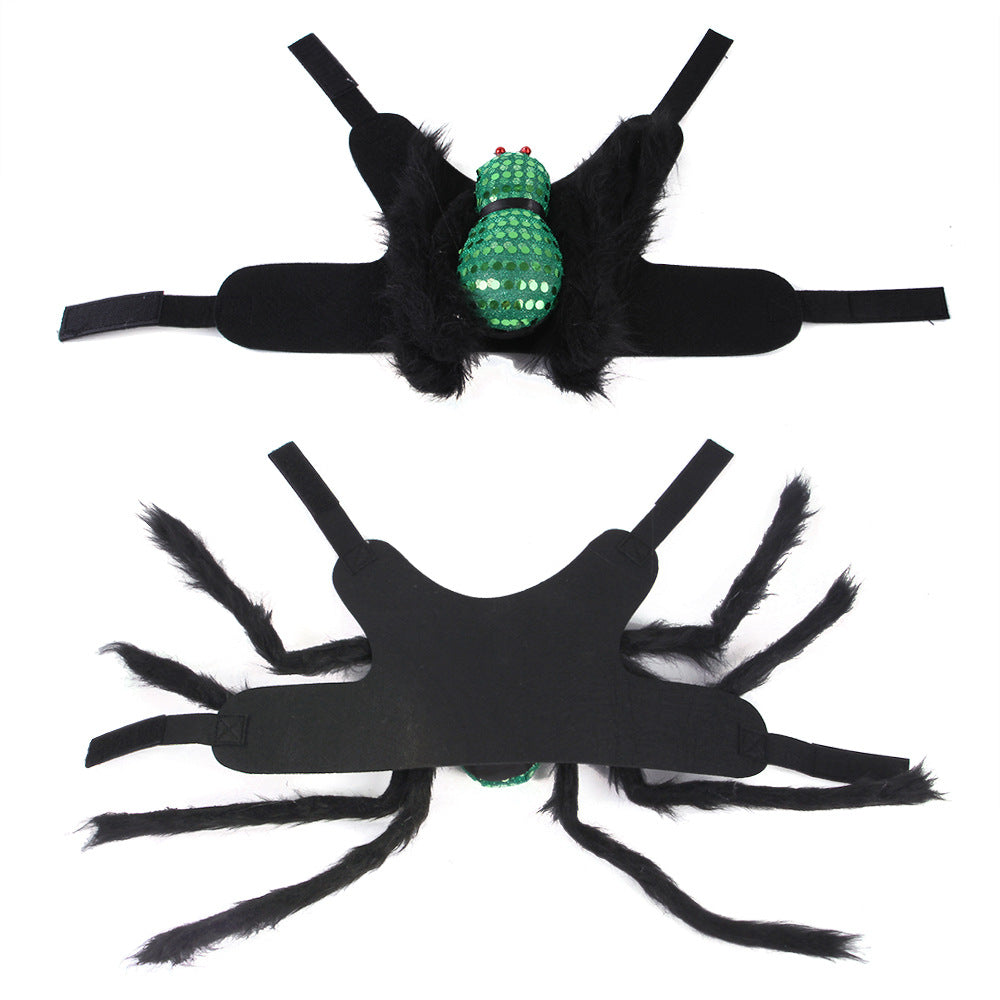 KFX-7568829 Sequined Spider Costume for Small Dogs and Cats in Red, Purple, and Green