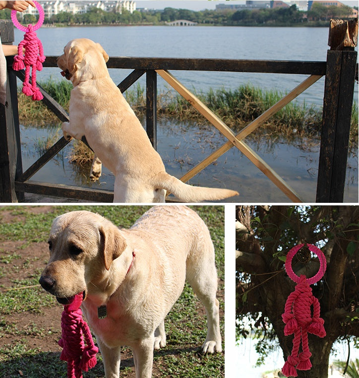 KFX-7569469 Interactive Knot Dog Toy - Hemp Rope & TPR Chewable, 45x30x4.6cm