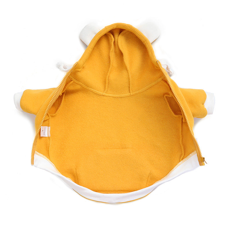 KFX-7569725 Cozy Cotton Dog Sweater in Yellow, Pink, and Blue - Warm and Comfortable for Pets