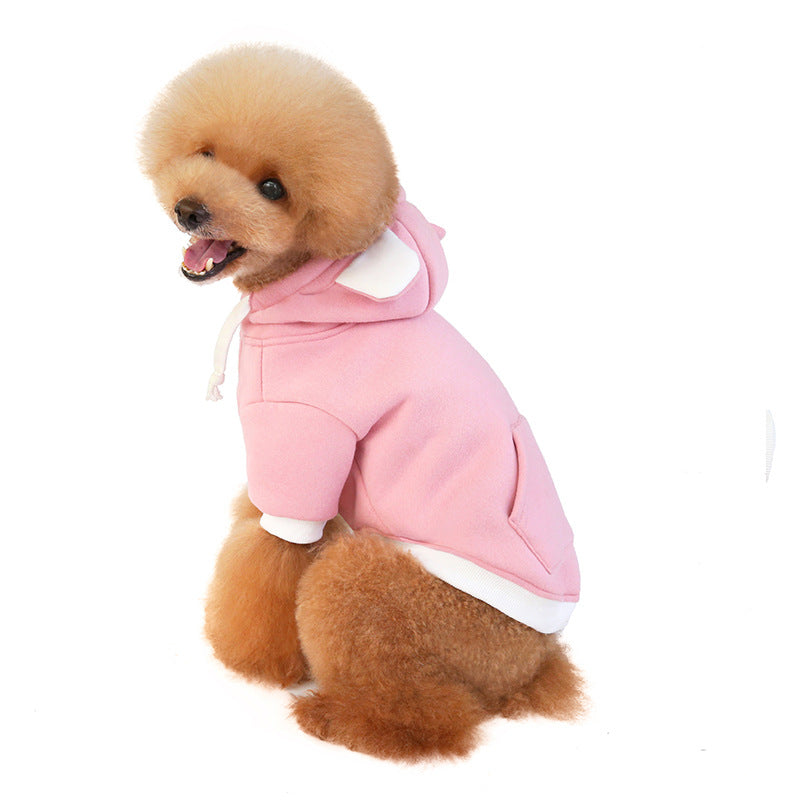 KFX-7569725 Cozy Cotton Dog Sweater in Yellow, Pink, and Blue - Warm and Comfortable for Pets