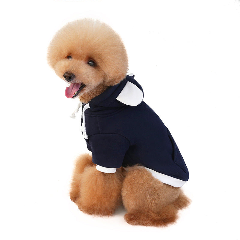 KFX-7569725 Cozy Cotton Dog Sweater in Yellow, Pink, and Blue - Warm and Comfortable for Pets