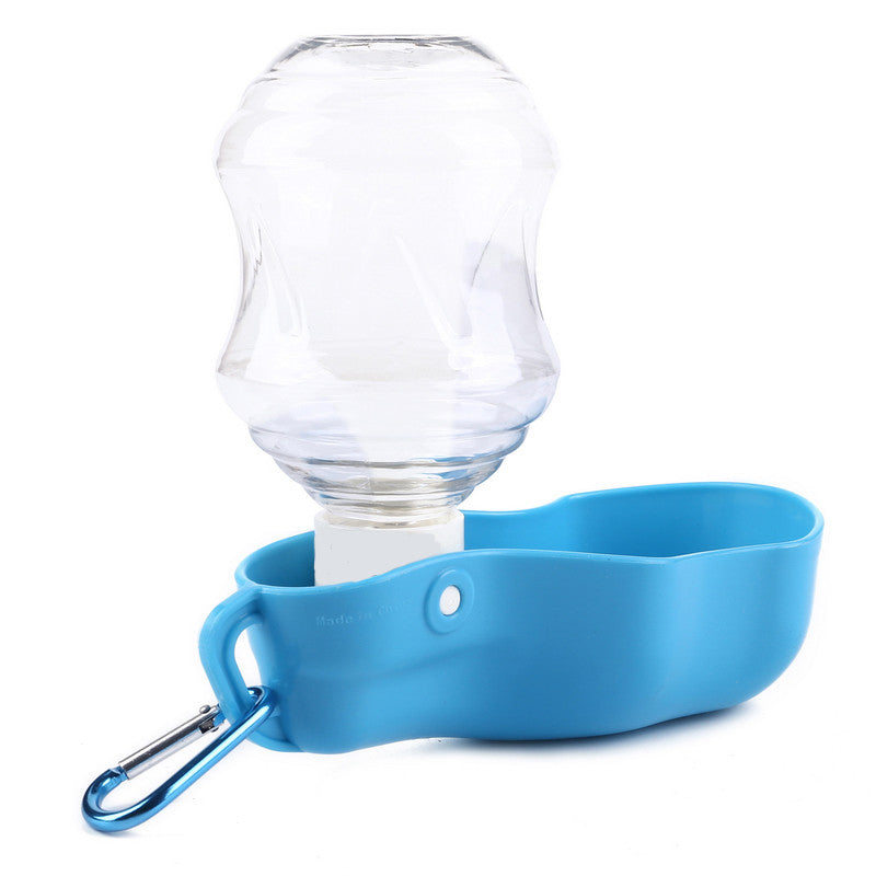 KFX-7570493 Portable Pet Water Dispenser - Lightweight, Leak-Proof, Eco-Friendly Plastic, with Metal Hook for Easy Carrying