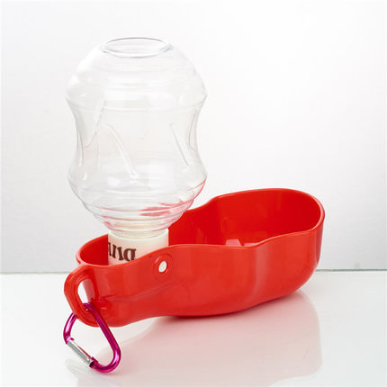 KFX-7570493 Portable Pet Water Dispenser - Lightweight, Leak-Proof, Eco-Friendly Plastic, with Metal Hook for Easy Carrying