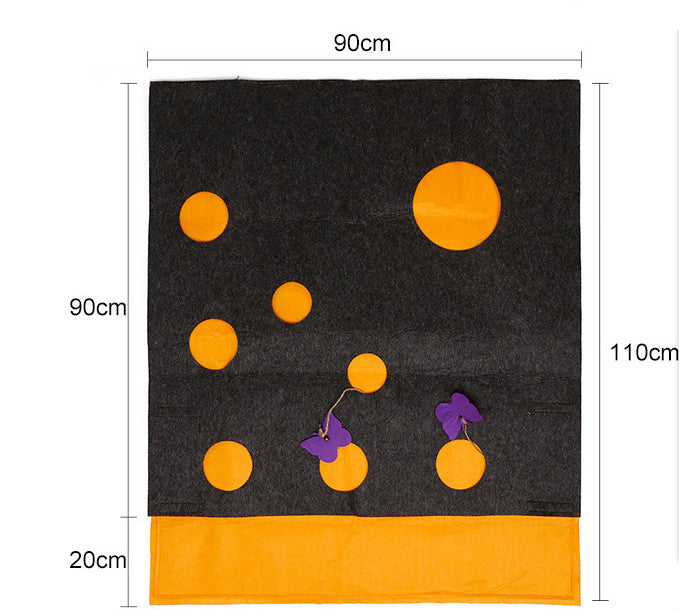 KFX-7571261 DIY Cat Play Puzzle Tunnel and Pet Mat – Felt Fabric with Sound Paper, Bell & Butterfly Toys, Versatile Design for Multi-Cat Fun