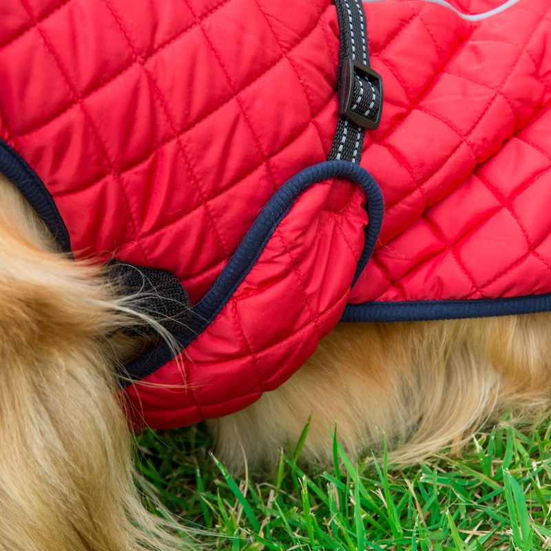 KFX-7574845 Adjustable Cotton Jacket for Pets in Red and Navy Blue