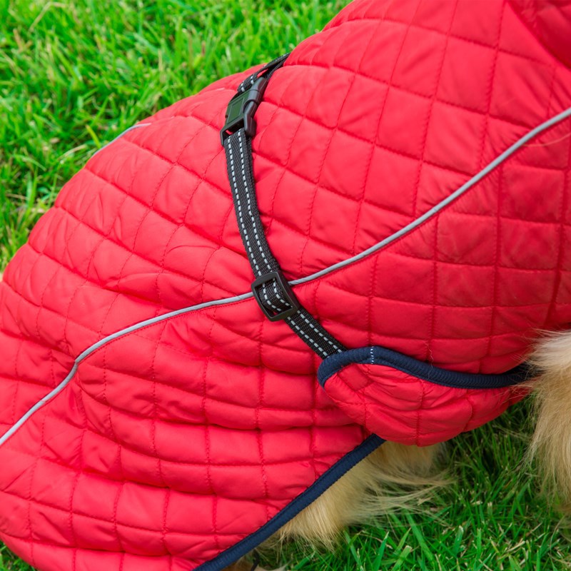 KFX-7574845 Adjustable Cotton Jacket for Pets in Red and Navy Blue