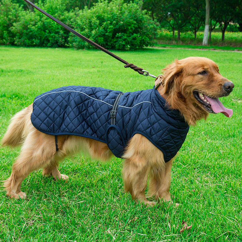 KFX-7574845 Adjustable Cotton Jacket for Pets in Red and Navy Blue