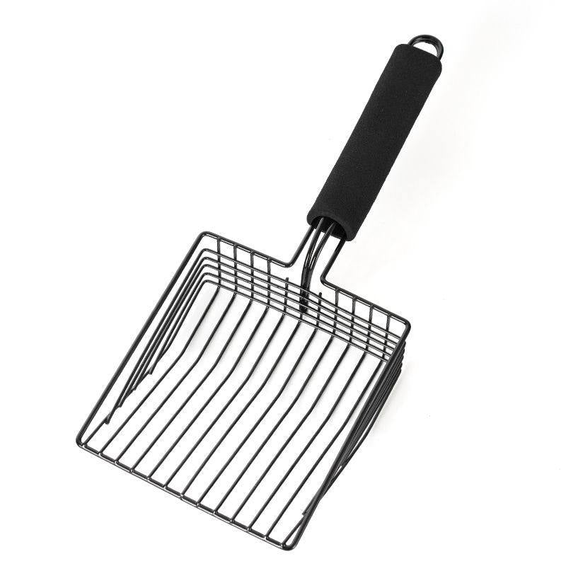 KFX-7581757 Durable Black Metal Cat Litter Scoop with 0.8cm Gap for Efficient Cleaning