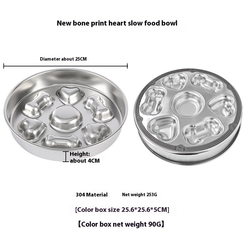 KFX-7582141 Non-slip Stainless Steel Slow Feeding Bowls for Pets in Various Styles
