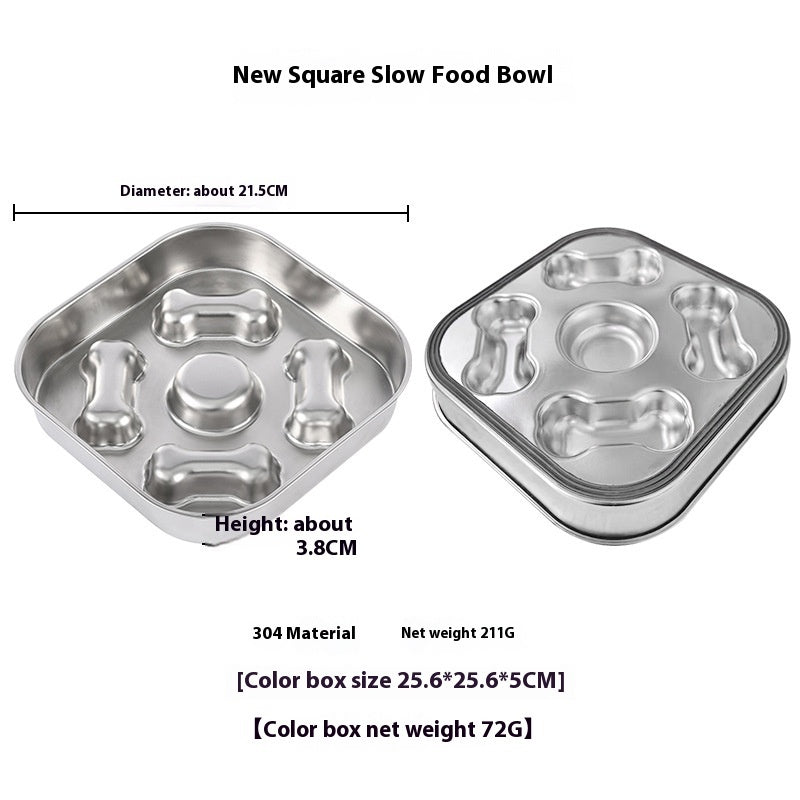 KFX-7582141 Non-slip Stainless Steel Slow Feeding Bowls for Pets in Various Styles