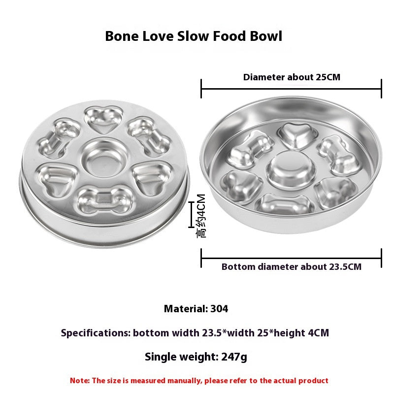 KFX-7582141 Non-slip Stainless Steel Slow Feeding Bowls for Pets in Various Styles