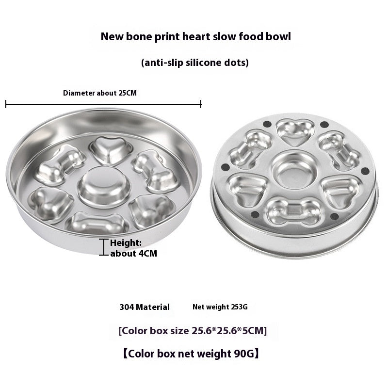 KFX-7582141 Non-slip Stainless Steel Slow Feeding Bowls for Pets in Various Styles