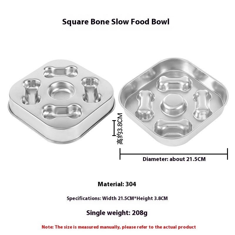 KFX-7582141 Non-slip Stainless Steel Slow Feeding Bowls for Pets in Various Styles