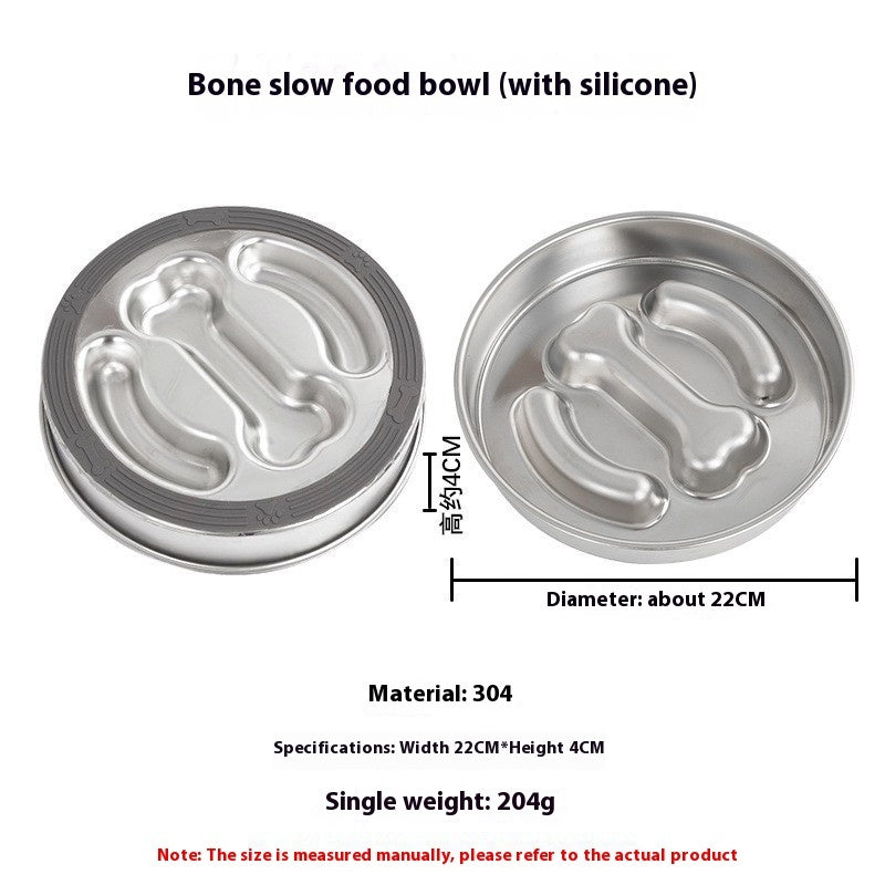 KFX-7582141 Non-slip Stainless Steel Slow Feeding Bowls for Pets in Various Styles
