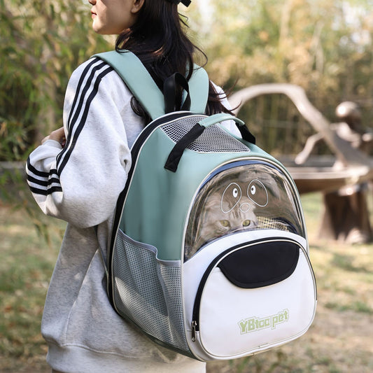 KFX-7582397 Portable Oxford Cloth Cat Backpack - Breathable Large Capacity Pet Carrier