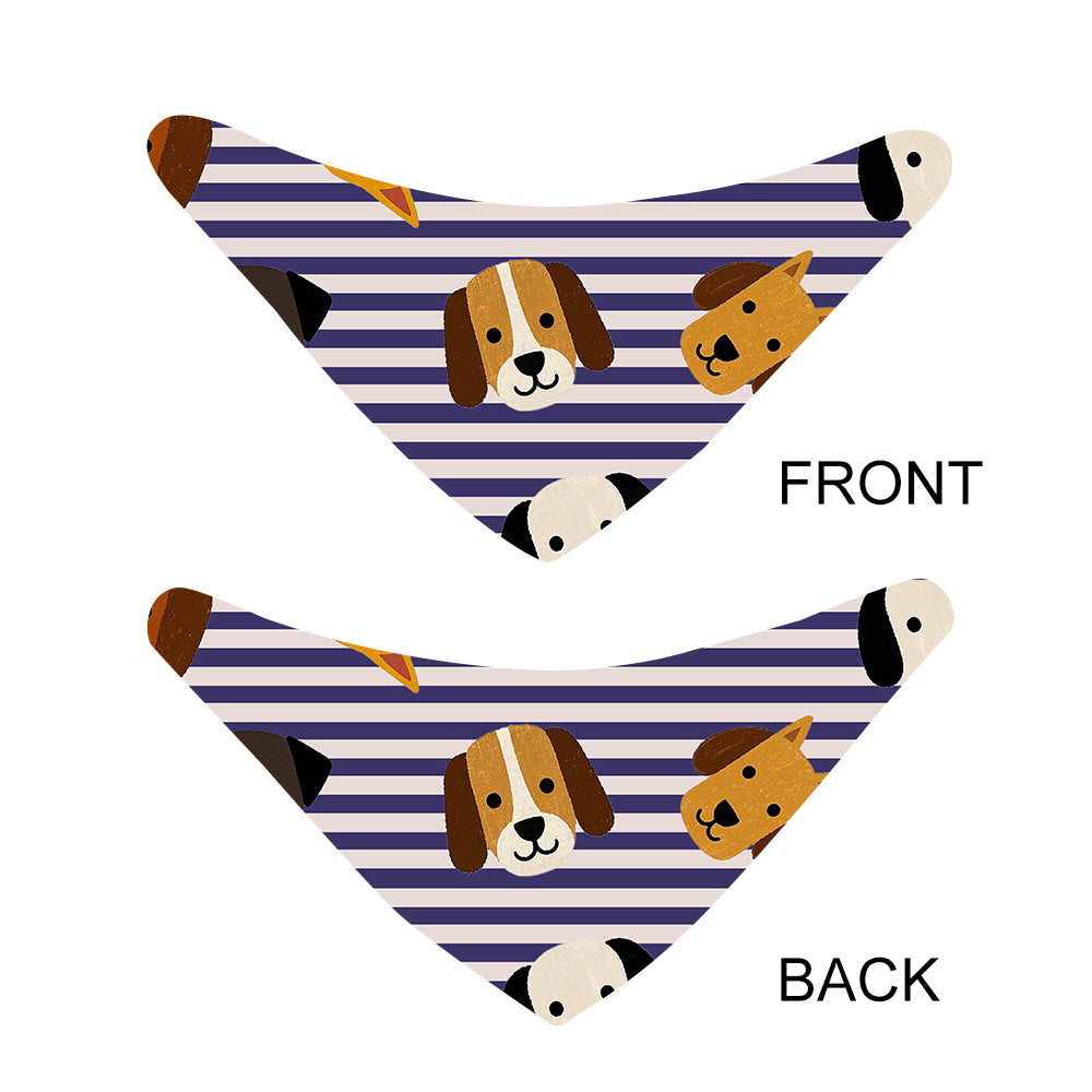 KFX-7582525 Reversible Pet Bandana in Random Patterns - Available in S, M, L Sizes, Made of Durable Polyester