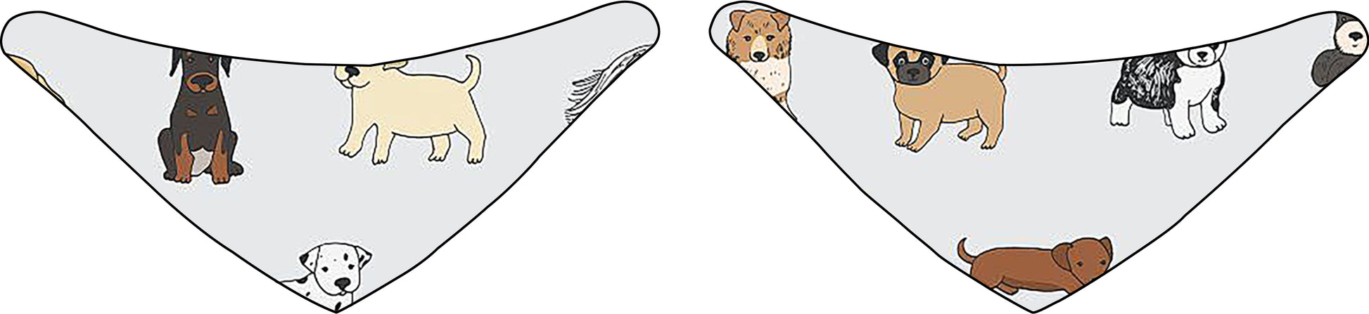 KFX-7582525 Reversible Pet Bandana in Random Patterns - Available in S, M, L Sizes, Made of Durable Polyester