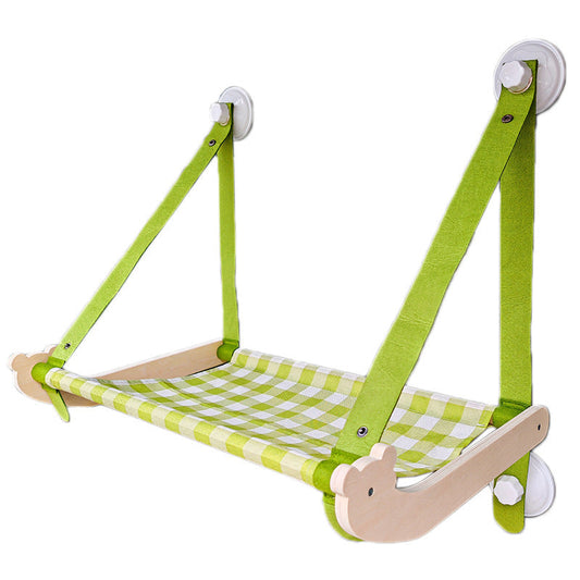 KFX-7583421 Durable Wooden Cat Window Hammock Bed with Stable Suction Cup Design