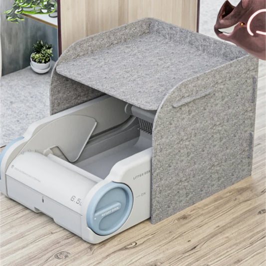 KFX-758355 Automatic Cat Litter Box with Large Capacity and Delayed Cleaning Function, Odor Control, Easy to Clean