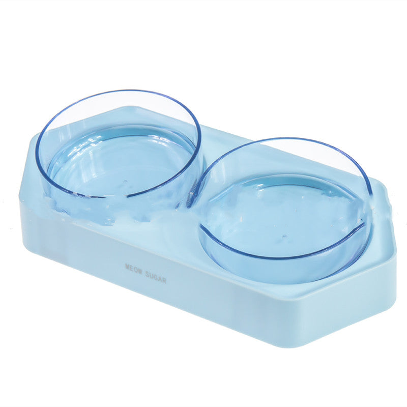 KFX-7586109 Hexagonal Plastic Inclined Pet Bowl - Available in White, Blue, or Gray