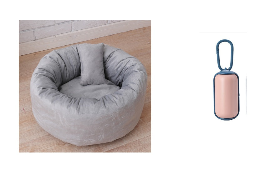 KFX-7589949 Comfortable Cloth Pet Bed and Blanket for Cats - Available in Three Sizes