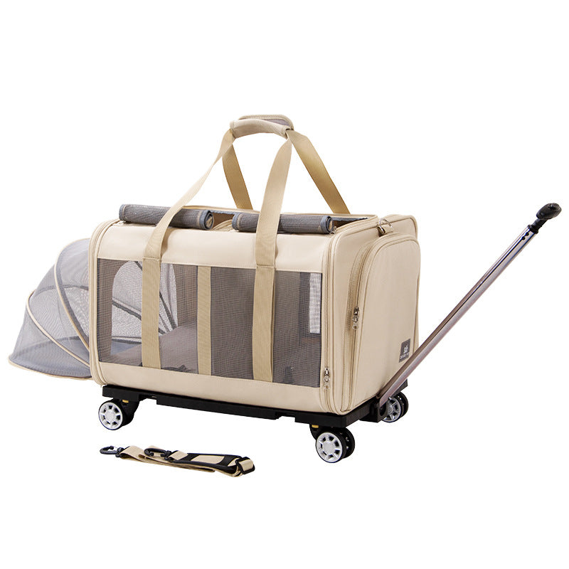 KFX-7593917 Heavy-Duty Polyester Large Pet Trolley Bag for Cats and Dogs up to 35kg