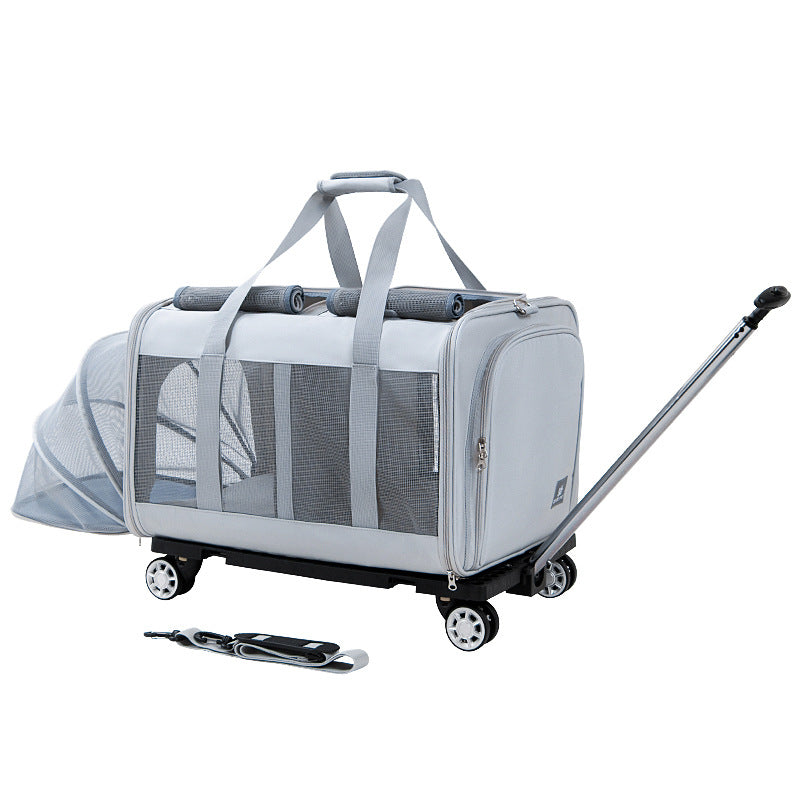KFX-7593917 Heavy-Duty Polyester Large Pet Trolley Bag for Cats and Dogs up to 35kg