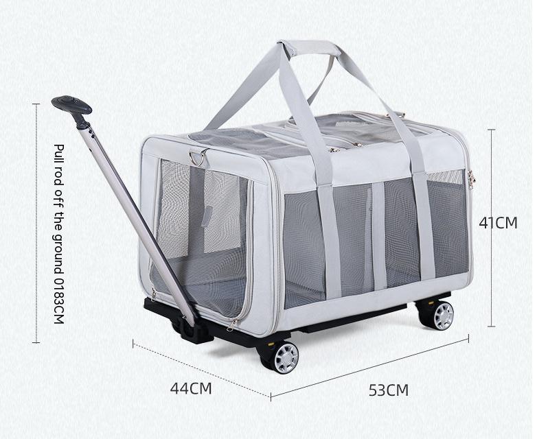 KFX-7593917 Heavy-Duty Polyester Large Pet Trolley Bag for Cats and Dogs up to 35kg