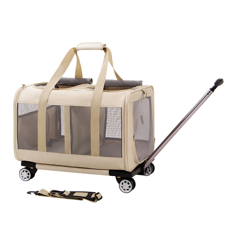 KFX-7593917 Heavy-Duty Polyester Large Pet Trolley Bag for Cats and Dogs up to 35kg