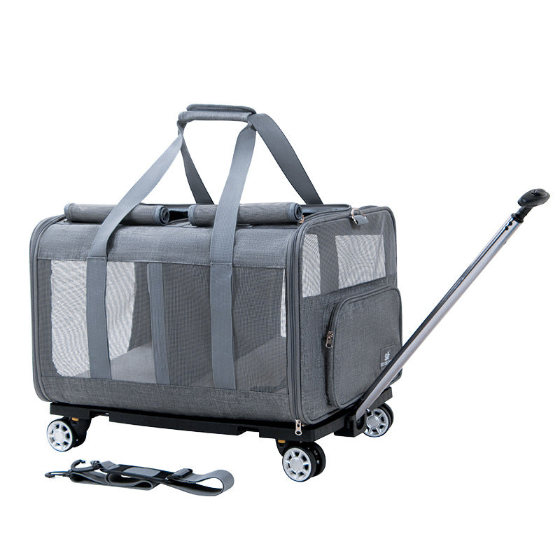 KFX-7593917 Heavy-Duty Polyester Large Pet Trolley Bag for Cats and Dogs up to 35kg