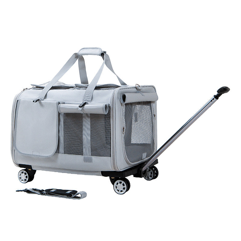 KFX-7593917 Heavy-Duty Polyester Large Pet Trolley Bag for Cats and Dogs up to 35kg