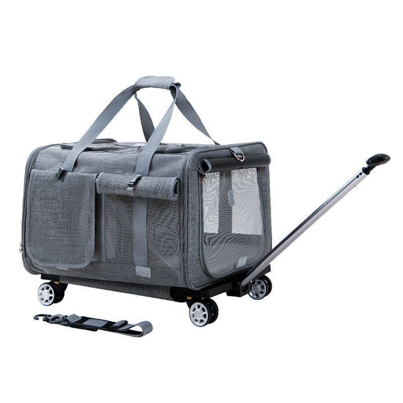 KFX-7593917 Heavy-Duty Polyester Large Pet Trolley Bag for Cats and Dogs up to 35kg