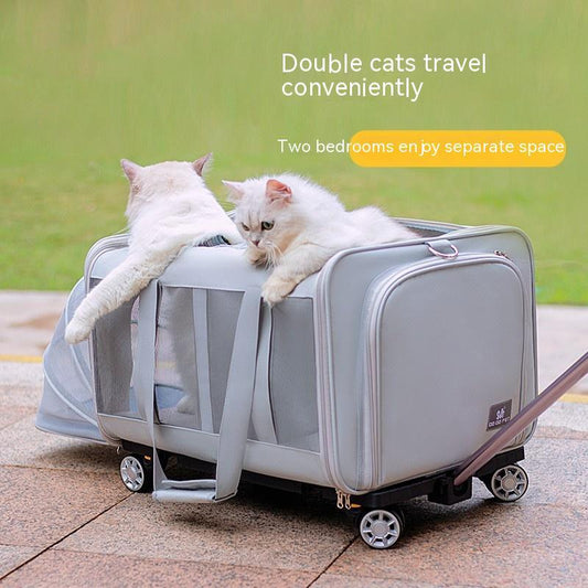 KFX-7593917 Heavy-Duty Polyester Large Pet Trolley Bag for Cats and Dogs up to 35kg