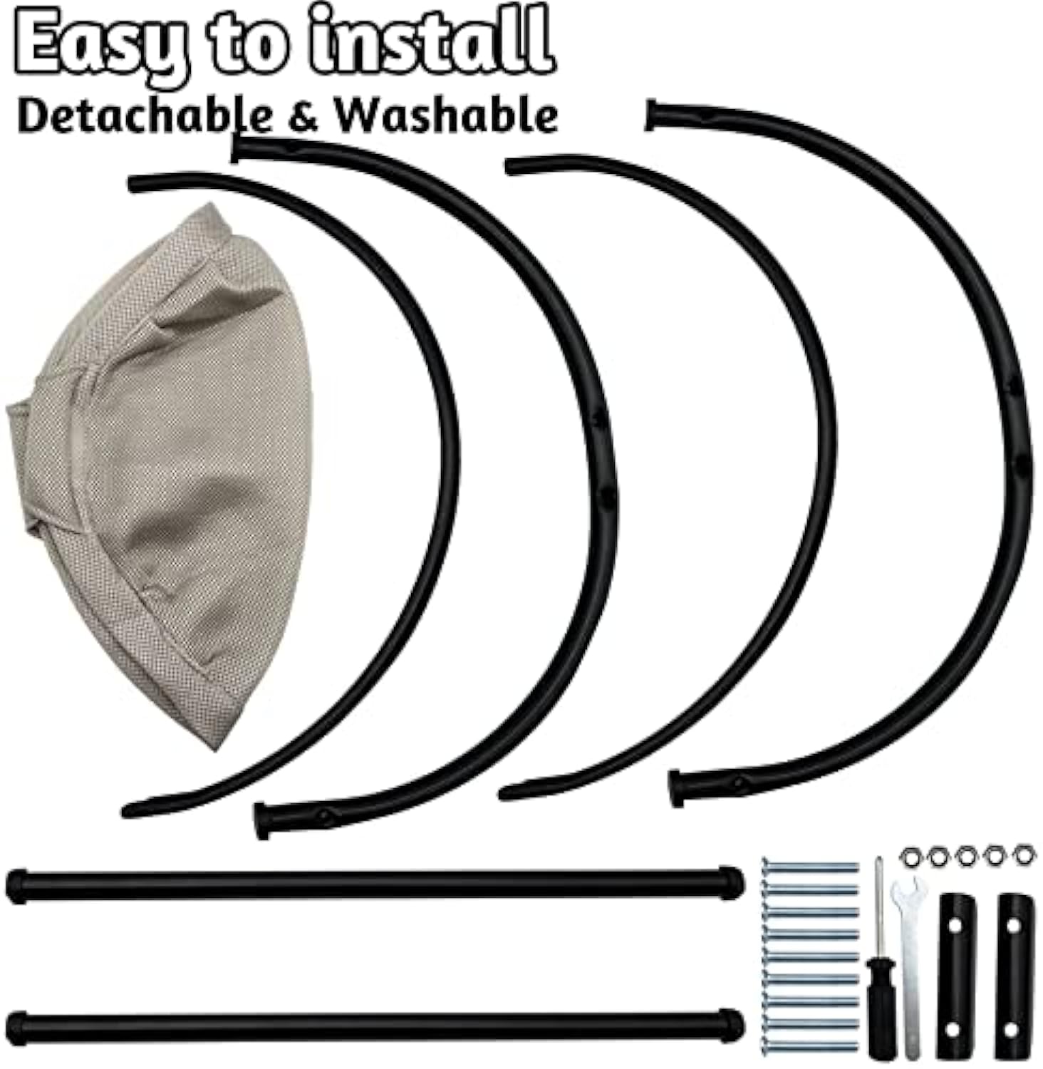 KFX-7594941 Breathable Removable Cat Hammock Bed - Washable Hanging Nest for Indoor Cats