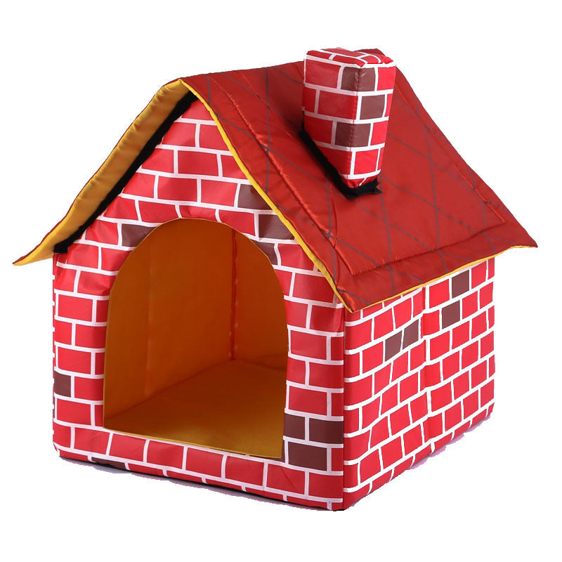 KFX-7595709 Cozy Removable & Washable Pet Nest for Small Dogs and Cats - Red, 39x40.5x44CM