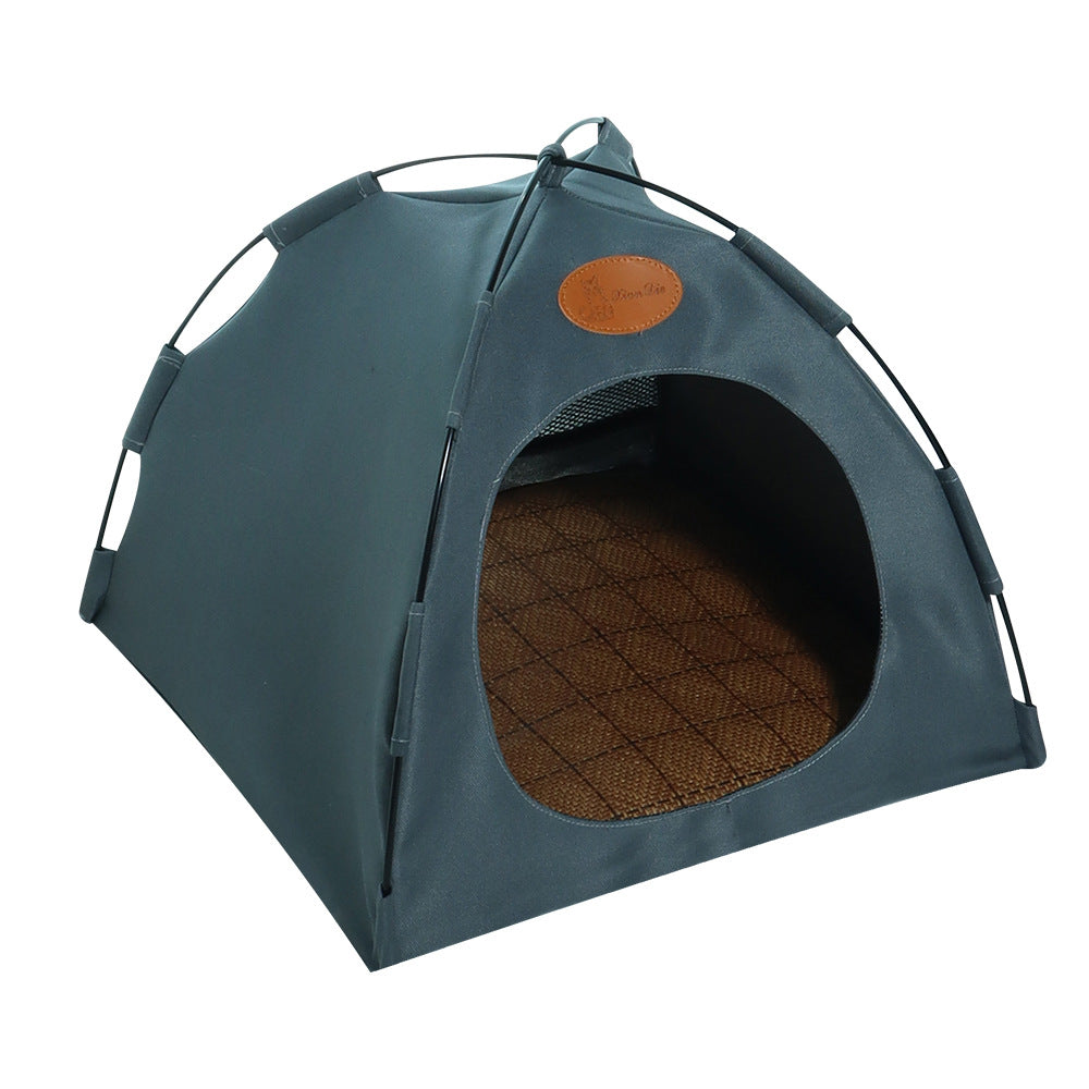 KFX-7596477 Foldable Outdoor Canvas Tent for Cats - Available in Off White, Gray, Coffee, Two Sizes