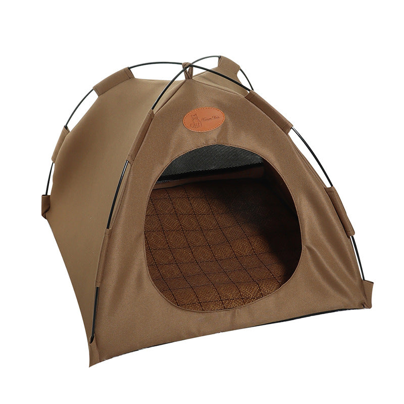 KFX-7596477 Foldable Outdoor Canvas Tent for Cats - Available in Off White, Gray, Coffee, Two Sizes