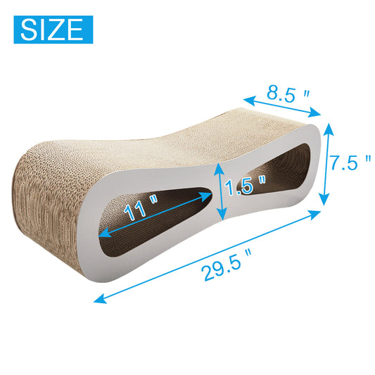 KFX-7597629 Corrugated Cardboard Cat Scratch Board with Catnip - Space for Stretching and Playing