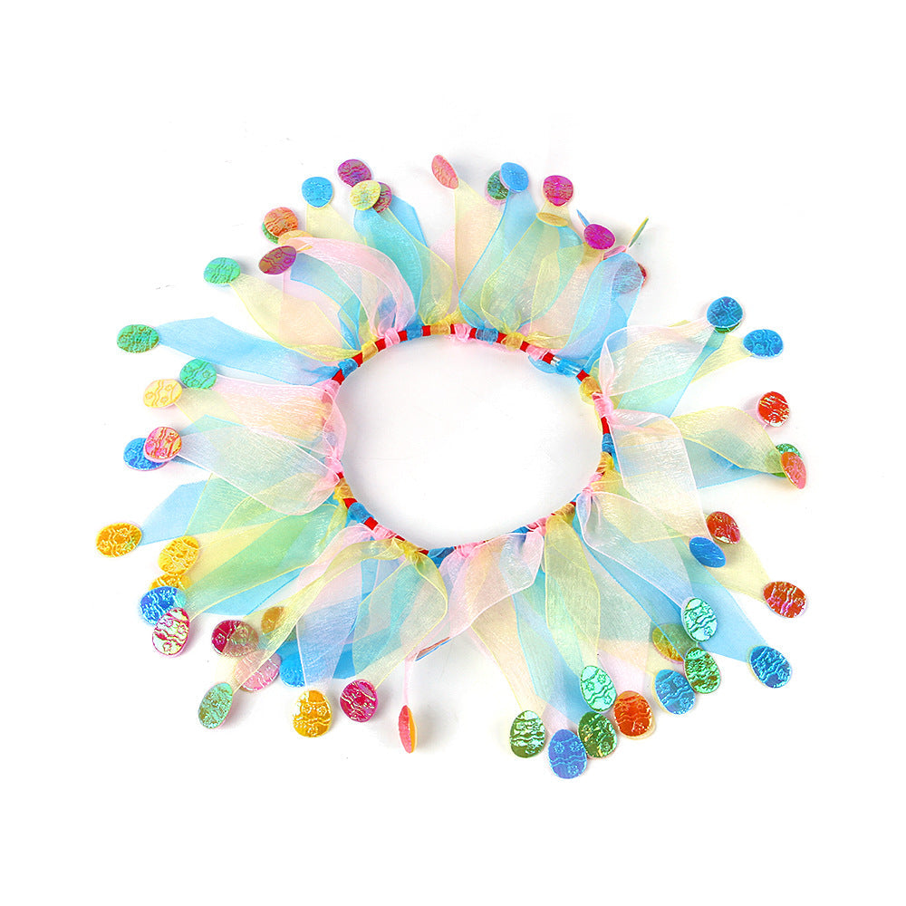KFX-7599421 Colorful Tie-Dye Pet Collar for Dogs – Halloween & Christmas Designs, Free Size, Cloth Material