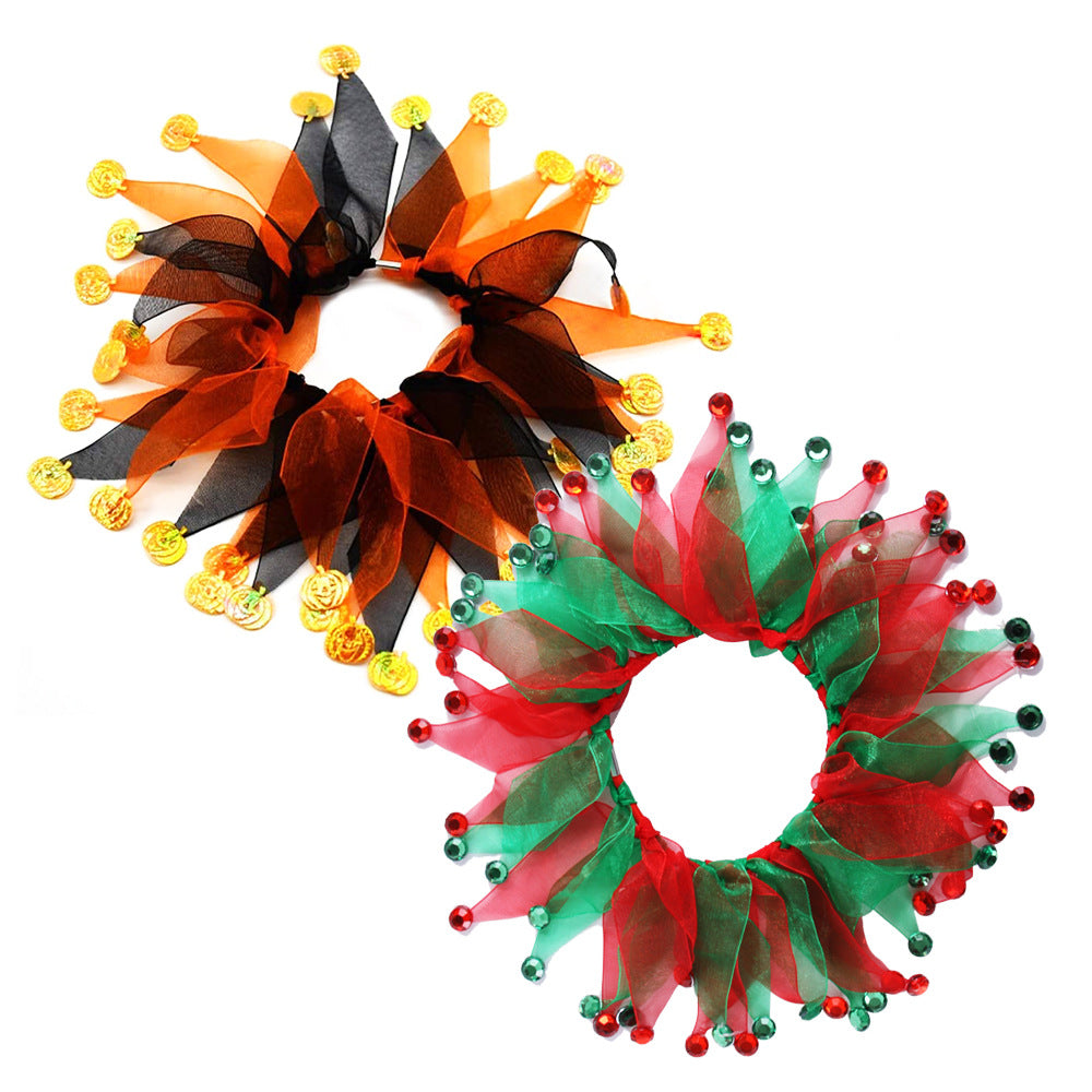 KFX-7599421 Colorful Tie-Dye Pet Collar for Dogs – Halloween & Christmas Designs, Free Size, Cloth Material