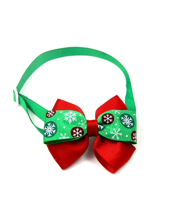 KFX-7599677 Christmas Cartoon Pet Bow Tie for Dogs and Cats - Festive Party Decoration - Universal Styles