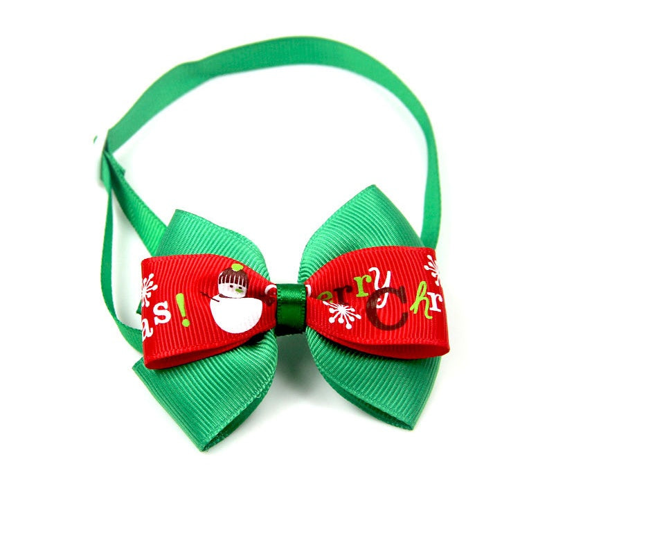 KFX-7599677 Christmas Cartoon Pet Bow Tie for Dogs and Cats - Festive Party Decoration - Universal Styles
