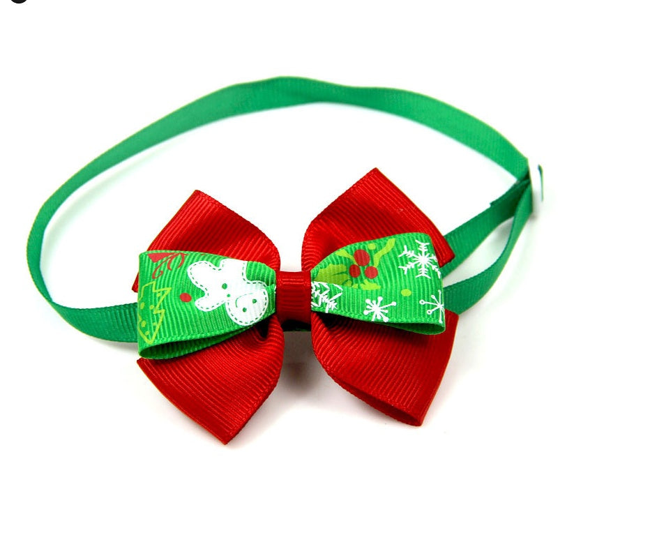 KFX-7599677 Christmas Cartoon Pet Bow Tie for Dogs and Cats - Festive Party Decoration - Universal Styles