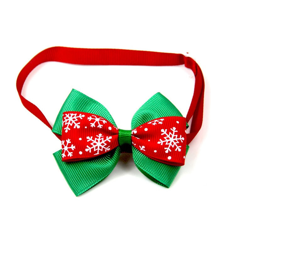 KFX-7599677 Christmas Cartoon Pet Bow Tie for Dogs and Cats - Festive Party Decoration - Universal Styles