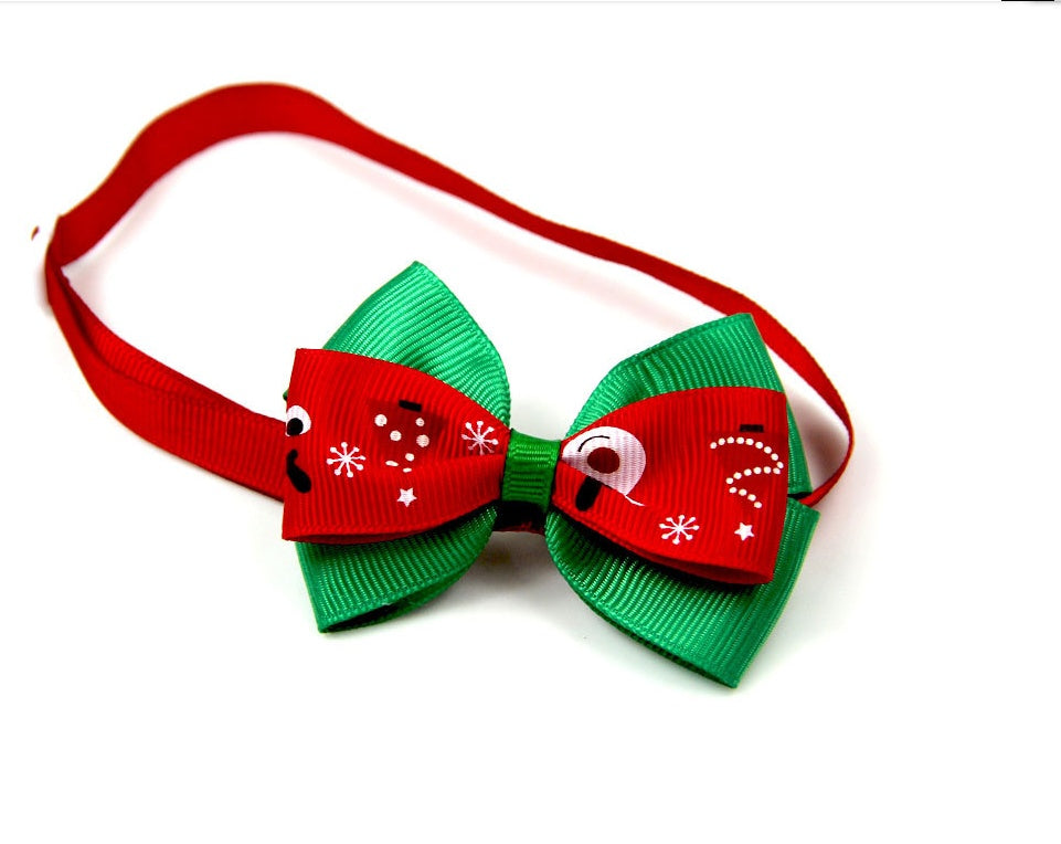 KFX-7599677 Christmas Cartoon Pet Bow Tie for Dogs and Cats - Festive Party Decoration - Universal Styles